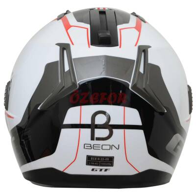 BEON- ÇENE AÇILIR VİZÖRLÜ KASK [B700] [BEYAZ-KIRMIZI] [B-SHOCK] [L] - 4