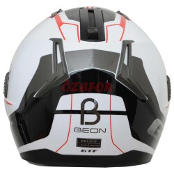 BEON- ÇENE AÇILIR VİZÖRLÜ KASK [B700] [BEYAZ-KIRMIZI] [B-SHOCK] [XL] - 4