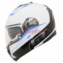 BEON- ÇENE AÇILIR VİZÖRLÜ KASK [B700] [BEYAZ-MAVİ] [B-SHOCK] [L] - 1