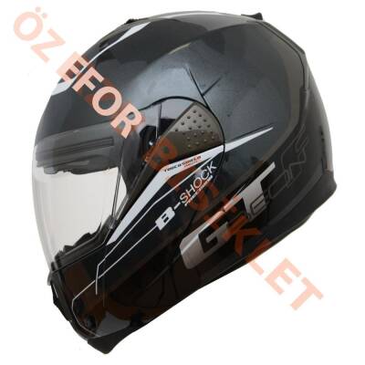 BEON- ÇENE AÇILIR VİZÖRLÜ KASK [B700] [GRİ-SİYAH] [B-SHOCK] [L] - 2