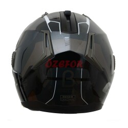 BEON- ÇENE AÇILIR VİZÖRLÜ KASK [B700] [GRİ-SİYAH] [B-SHOCK] [L] - 4