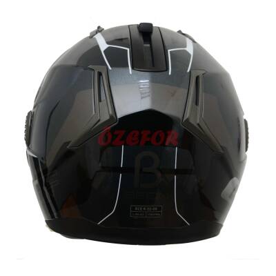 BEON- ÇENE AÇILIR VİZÖRLÜ KASK [B700] [GRİ-SİYAH] [B-SHOCK] [L] - 4