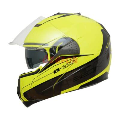 BEON- ÇENE AÇILIR VİZÖRLÜ KASK [B700] [NEON SARI] [B-SHOCK] [M] - 2