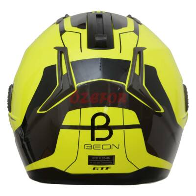 BEON- ÇENE AÇILIR VİZÖRLÜ KASK [B700] [NEON SARI] [B-SHOCK] [M] - 3