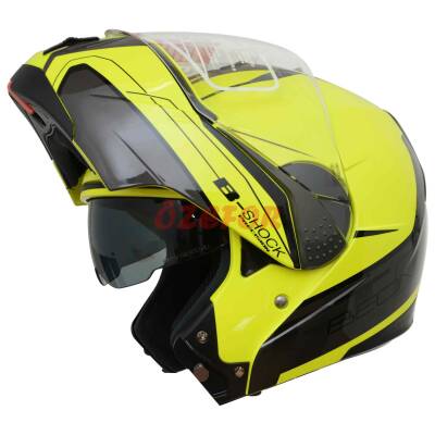 BEON- ÇENE AÇILIR VİZÖRLÜ KASK [B700] [NEON SARI] [B-SHOCK] [M] - 4