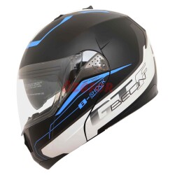 BEON- ÇENE AÇILIR VİZÖRLÜ KASK [B700] [SİYAH-MAVİ] [B-SHOCK] [L] - 1