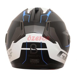 BEON- ÇENE AÇILIR VİZÖRLÜ KASK [B700] [SİYAH-MAVİ] [B-SHOCK] [L] - 3