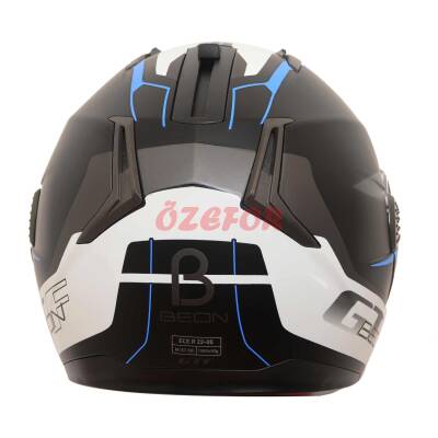 BEON- ÇENE AÇILIR VİZÖRLÜ KASK [B700] [SİYAH-MAVİ] [B-SHOCK] [M] - 3