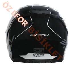 BEON- ÇENESİZ VİZÖRLÜ YAZLIK KASK [B203] [SİYAH-BEYAZ] [XL] - 3