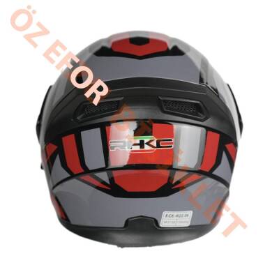 KC - ÇENE AÇILIR VİZÖRLÜ KASK [KC902] [SİYAH-KIRMIZI-GRİ] [L] - 3