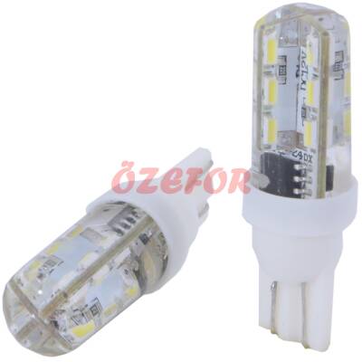 T10 24 LED' Lİ DİPSİZ ÇAKARLI AMPUL BEYAZ MODEL-1 [ÇİFT] - 1