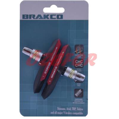 V BRAKE FREN PABUCU - 4 MEVSİM [KIRMIZI / SİYAH] BRAKCO TAIWAN - 2