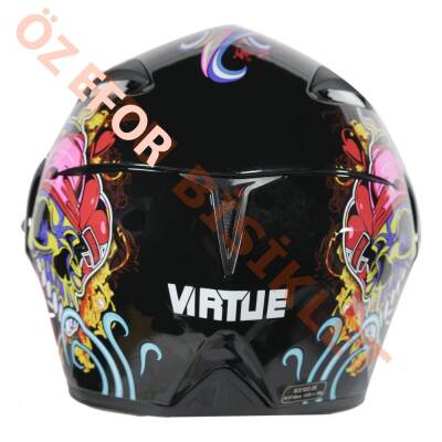 VRT - ÇENE AÇILIR VİZÖRLÜ KASK [MB808] [KURU KAFA - ATEŞ] [L] - 3