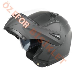 VRT - ÇENE AÇILIR VİZÖRLÜ KASK [MB808] [MAT SİYAH] [L] - 1