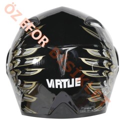 VRT - ÇENE AÇILIR VİZÖRLÜ KASK [MB808] [SİYAH - GOLD] [L] - 3