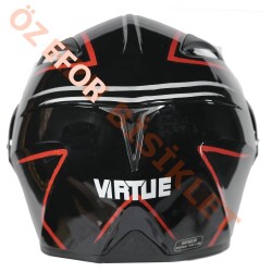 VRT - ÇENE AÇILIR VİZÖRLÜ KASK [MB808] [SİYAH - KIRMIZI] [L] - 3