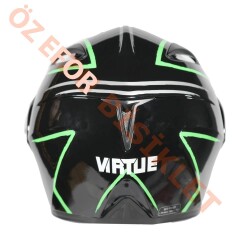 VRT - ÇENE AÇILIR VİZÖRLÜ KASK [MB808] [SİYAH - YEŞİL] [L] - 3