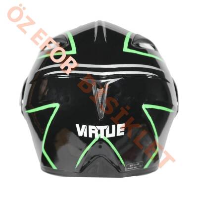 VRT - ÇENE AÇILIR VİZÖRLÜ KASK [MB808] [SİYAH - YEŞİL] [L] - 3